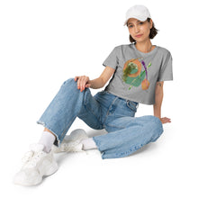 Load image into Gallery viewer, Women’s Crop Top with Caawazi Abstract on Front, Logo on Back
